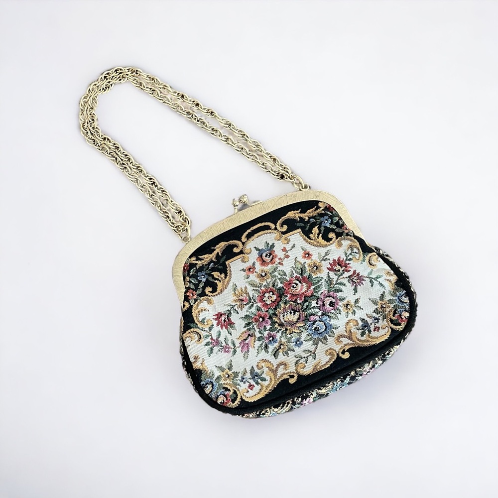 Vintage 60s Walborg mini floral tapestry evening bag - Picture 2 of 14